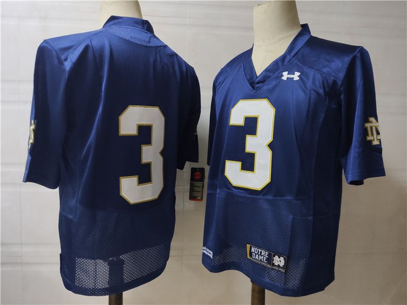 Men Norte Dame Fighting Irish #3 No Name Blue Elite 2025 NCAA Jersey->ncaa teams->NCAA Jersey